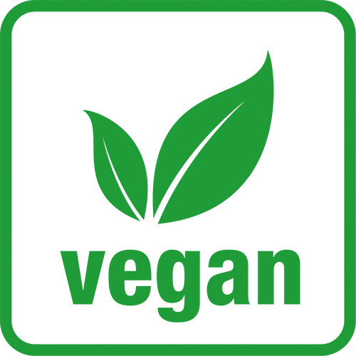 Vegan logo with green leaves and text on a white background