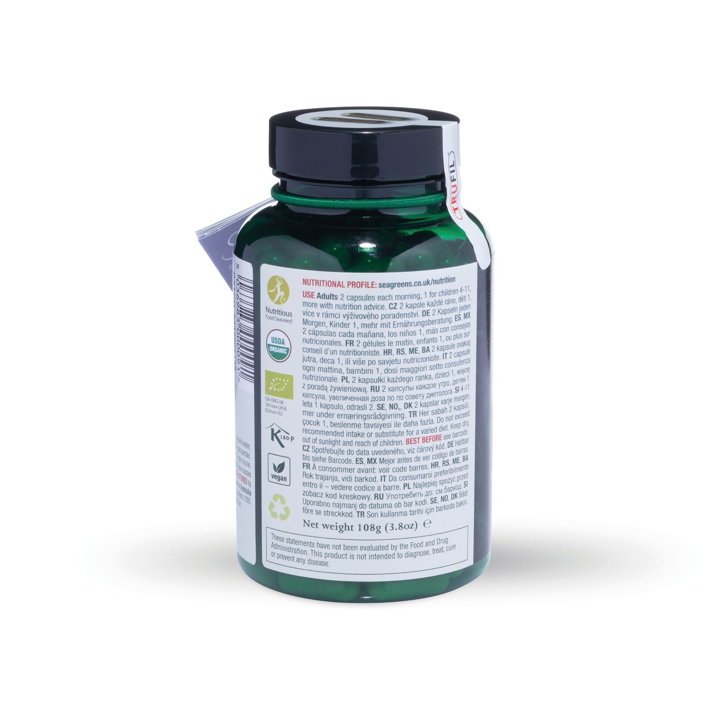 Seagreens Food Capsules 180 – usage instructions and health disclaimer