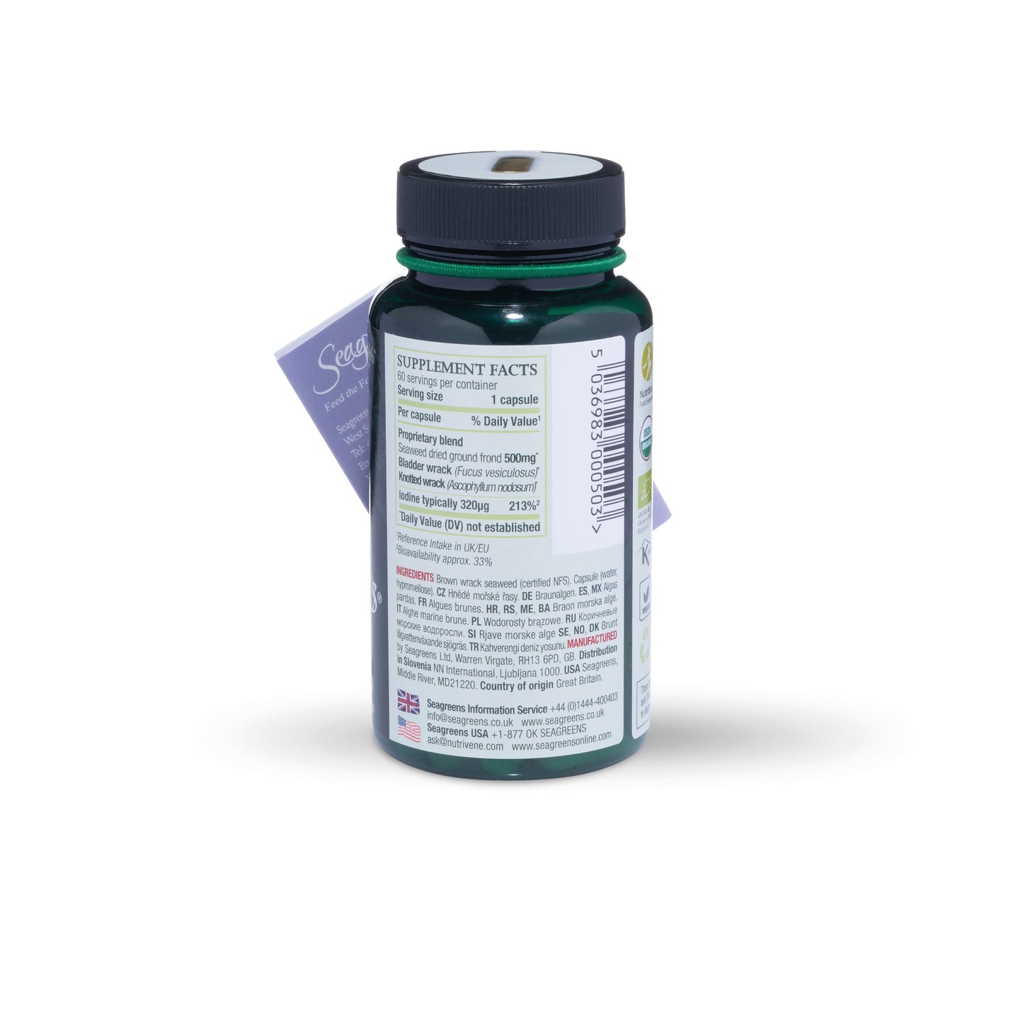 Iodine Plus Capsules – nutrition and ingredient panel
