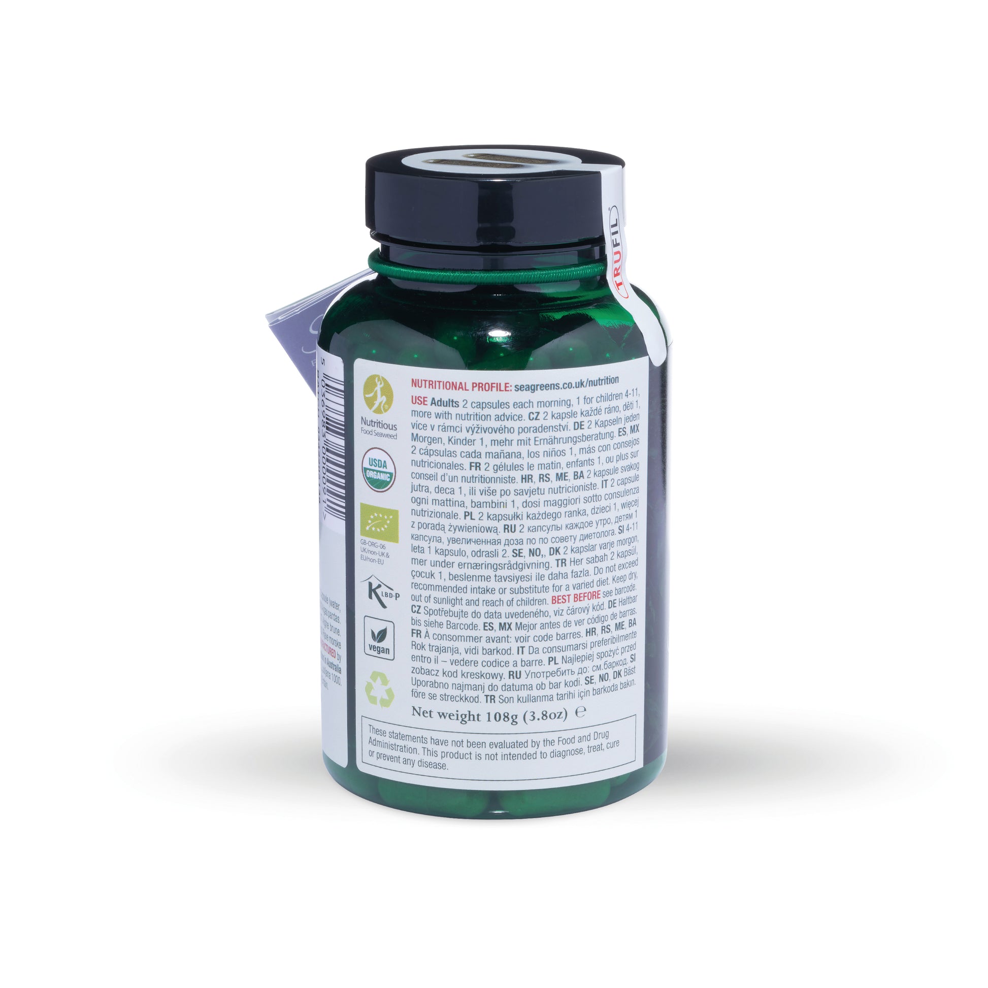 Seagreens Food Capsules 180 – usage instructions and health disclaimer