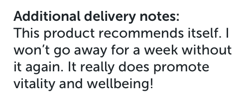 A review that Seagreens recommends itself for vitality and wellbeing.